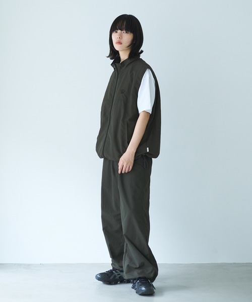 新作 ラッセルノ ベスト ナイロン ワンポイント ブルゾン セール】STAND NECK NYLON VEST / スタンドネックナイロンベスト