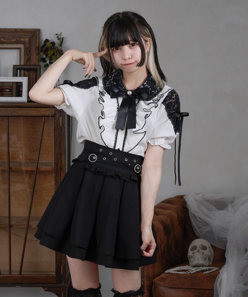 Pal elfy(パルエルフィー)の「肩レースフリルブラウス(シャツ/ブラウス・レディース・ピンク/ブラック/オフホワイト・フリー)」の16枚目の写真