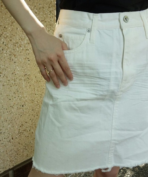 F i.n.t（フィント）の「110zデニム裾フリンジAラインスカート/F&A/fint（デニムスカート・レディース・オフホワイト/インディゴブルー・M/S）」の12枚目の写真