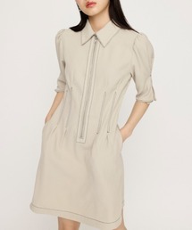 SLY(�X���C)��FRONT ZIP TUCK S/OP �t�����g �W�b�v �^�b�N �V���[�g�����s�[�X(�����s�[�X)