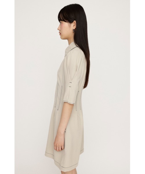 SLY（スライ）の「FRONT ZIP TUCK S/OP フロント ジップ タック ショートワンピース（ワンピース・レディース・ブラック/アイボリー・2/1）」の7枚目の写真