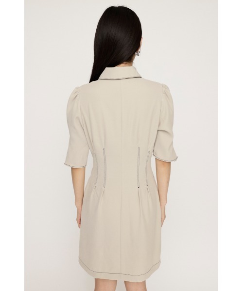 SLY（スライ）の「FRONT ZIP TUCK S/OP フロント ジップ タック ショートワンピース（ワンピース・レディース・ブラック/アイボリー・2/1）」の8枚目の写真