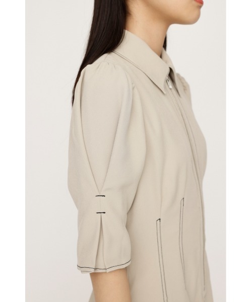 SLY（スライ）の「FRONT ZIP TUCK S/OP フロント ジップ タック ショートワンピース（ワンピース・レディース・ブラック/アイボリー・2/1）」の10枚目の写真
