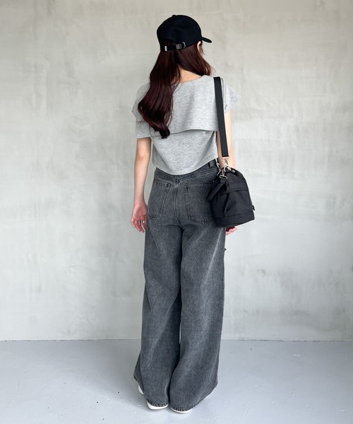 Heather(ヘザー)の「2WAYナイロンBAG 135881(ショルダーバッグ・レディース・ブラック/アイボリー・ONE SIZE)」の6枚目の写真