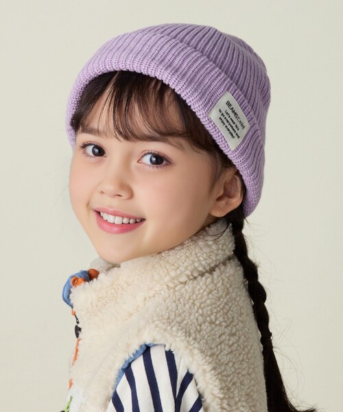 BEAMS mini（ビームスミニ）の「カラー リブ ワッチキャップ 2024FW（ニットキャップ/ビーニー・キッズ・パープル系その他4/イエロー/ブルー系その他・F(52～54㎝)）」の2枚目の写真
