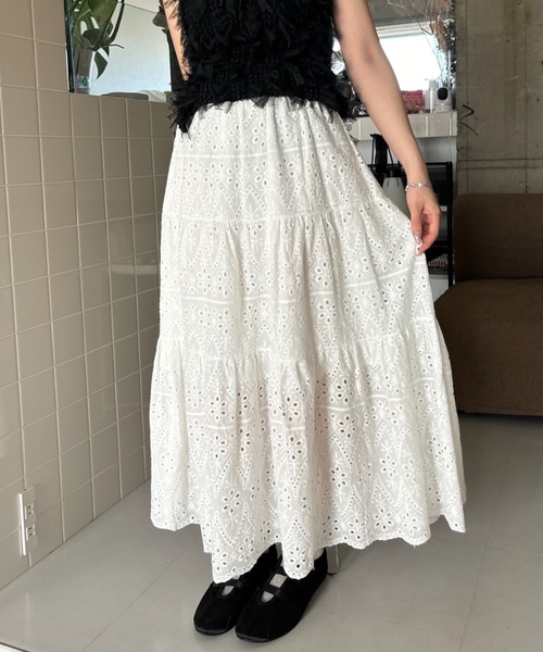 Birthday room(バースデイルーム)の「コットンレーススカート / cotton lace skirt(スカート・レディース・ホワイト・FREE)」の19枚目の写真