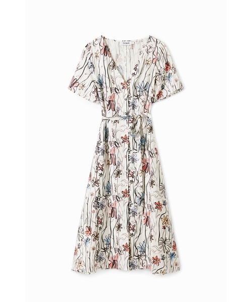 Artyな花柄のミディドレス（ワンピース）｜Desigual（デシグアル）