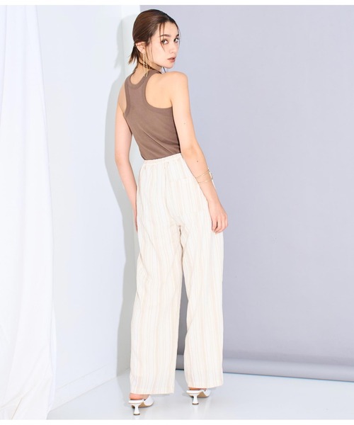 Settimissimo（セッティミッシモ）の「マルチストライプルーズパンツ（スラックス・レディース・アイボリー/ブラック・FREE）」の3枚目の写真