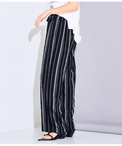 Settimissimo（セッティミッシモ）の「マルチストライプルーズパンツ（スラックス・レディース・アイボリー/ブラック・FREE）」の19枚目の写真