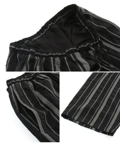 Settimissimo（セッティミッシモ）の「マルチストライプルーズパンツ（スラックス・レディース・アイボリー/ブラック・FREE）」の12枚目の写真