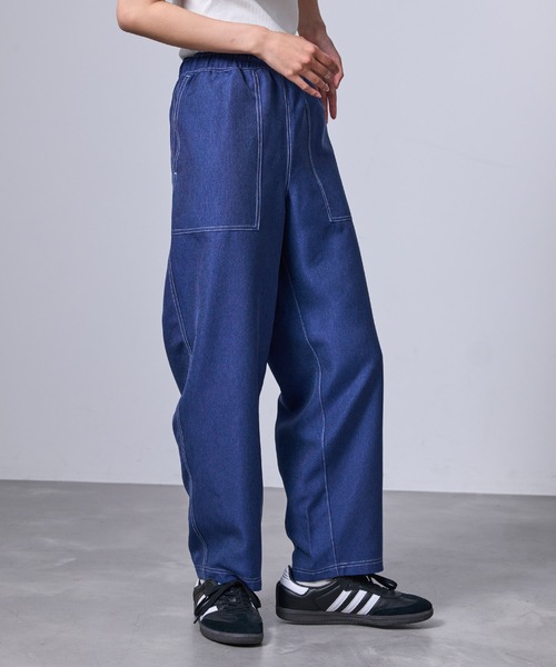 j.n.r.d(ジェー・エヌ・アール・ディー)の「【セットアップ対応】j.n.r.d/デニムコントラストベイカーパンツ(デニムパンツ・メンズ・ブルー系その他6/ネイビー・LL/M/L)」の2枚目の写真