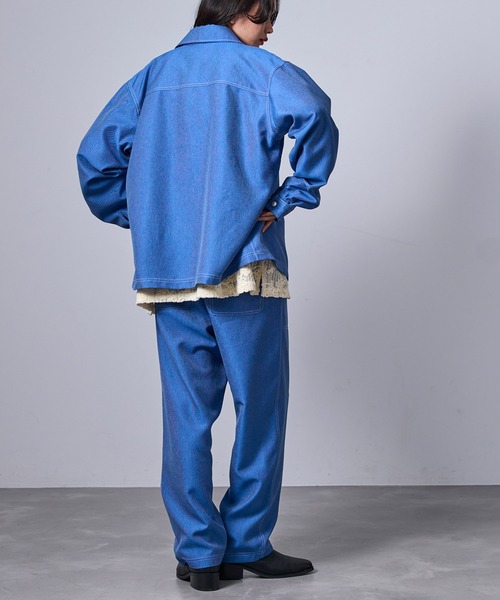 j.n.r.d(ジェー・エヌ・アール・ディー)の「【セットアップ対応】j.n.r.d/デニムコントラストベイカーパンツ(デニムパンツ・メンズ・ブルー系その他6/ネイビー・LL/M/L)」の3枚目の写真