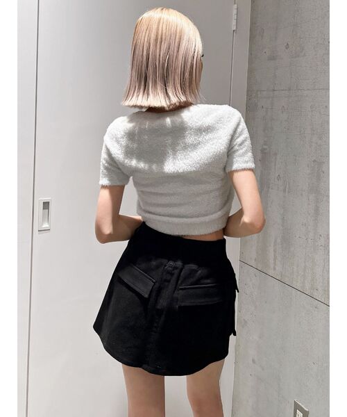 GYDA（ジェイダ）の「シャギーハーフスリーブニットトップス（ニット/セーター・レディース・ベージュ/オフホワイト/ピンク/シルバー・FREE）」の6枚目の写真