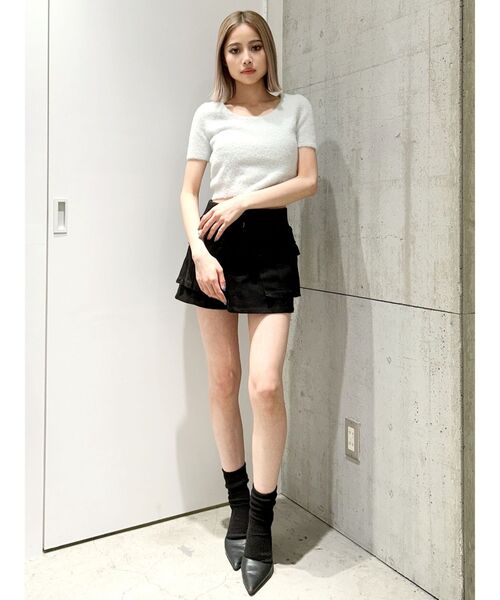 GYDA（ジェイダ）の「シャギーハーフスリーブニットトップス（ニット/セーター・レディース・ベージュ/オフホワイト/ピンク/シルバー・FREE）」の7枚目の写真