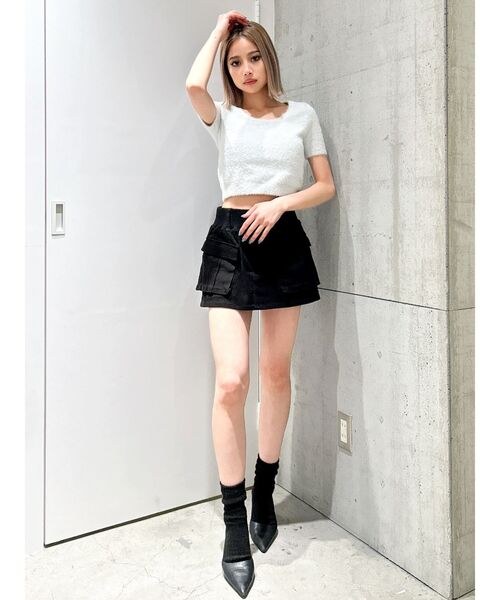 GYDA（ジェイダ）の「シャギーハーフスリーブニットトップス（ニット/セーター・レディース・ベージュ/オフホワイト/ピンク/シルバー・FREE）」の9枚目の写真