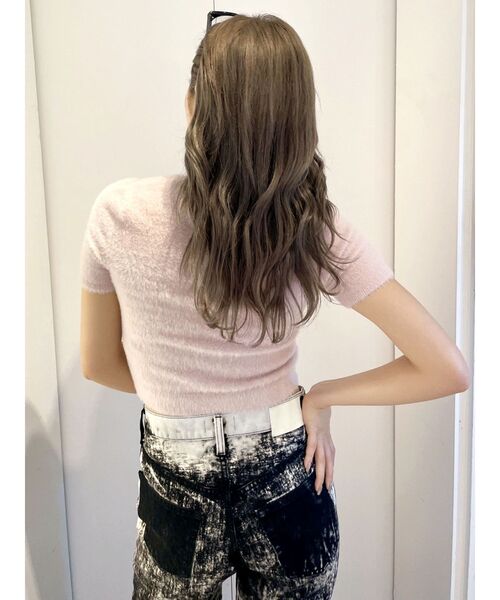GYDA（ジェイダ）の「シャギーハーフスリーブニットトップス（ニット/セーター・レディース・ベージュ/オフホワイト/ピンク/シルバー・FREE）」の20枚目の写真