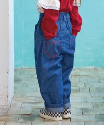 ハイウエストフリルデニムパンツ