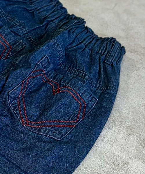 Life Support Products（ライフサポートプロダクツ）の「ハイウエストフリルデニムパンツ（デニムパンツ・キッズ・ネイビー/ブラック・130/120/150/140/100/110/90/95/80）」の7枚目の写真