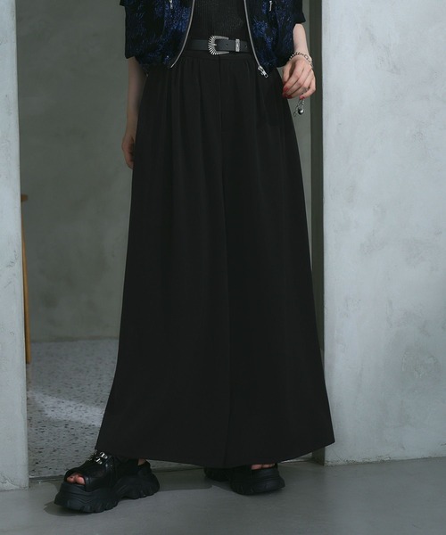 HARE(ハレ)の「トロミワイドパンツ(HARE)(スラックス・レディース・パープル/ブラック・FREE)」の2枚目の写真