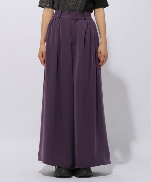 HARE(ハレ)の「トロミワイドパンツ(HARE)(スラックス・レディース・パープル/ブラック・FREE)」の15枚目の写真