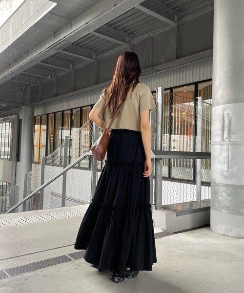 mline（エムライン）の「[mline]コットンティアードスカート（スカート・レディース・オフホワイト/ブラック・1/2）」の8枚目の写真