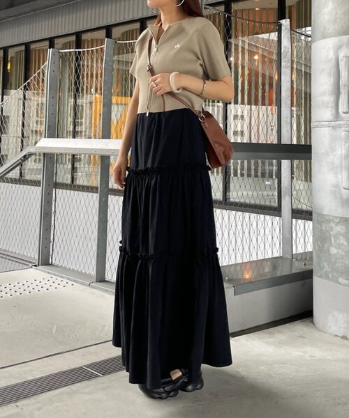 mline（エムライン）の「[mline]コットンティアードスカート（スカート・レディース・オフホワイト/ブラック・1/2）」の10枚目の写真