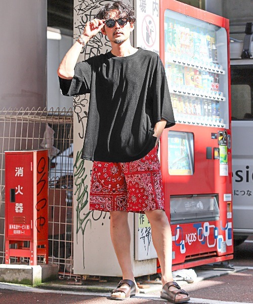 LUXSTYLE(ラグスタイル)の「ビッグシルエット無地半袖Tシャツ(Tシャツ/カットソー・メンズ・ブラック/グレイッシュベージュ/ブルーグレー/グレー/ブルー系その他/ホワイト・M/L)」の10枚目の写真