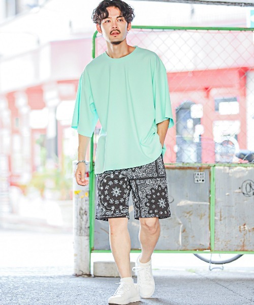 LUXSTYLE(ラグスタイル)の「ビッグシルエット無地半袖Tシャツ(Tシャツ/カットソー・メンズ・ブラック/グレイッシュベージュ/ブルーグレー/グレー/ブルー系その他/ホワイト・M/L)」の14枚目の写真
