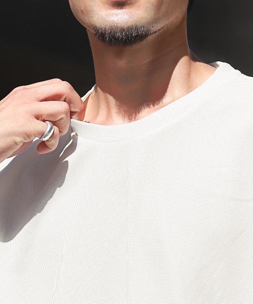 LUXSTYLE(ラグスタイル)の「ビッグシルエット無地半袖Tシャツ(Tシャツ/カットソー・メンズ・ブラック/グレイッシュベージュ/ブルーグレー/グレー/ブルー系その他/ホワイト・M/L)」の15枚目の写真