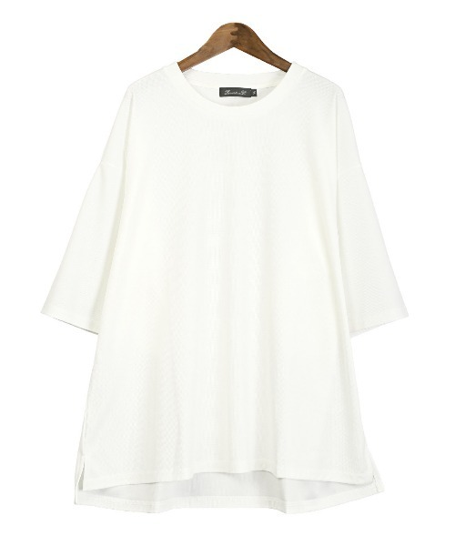 LUXSTYLE(ラグスタイル)の「ビッグシルエット無地半袖Tシャツ(Tシャツ/カットソー・メンズ・ブラック/グレイッシュベージュ/ブルーグレー/グレー/ブルー系その他/ホワイト・M/L)」の19枚目の写真
