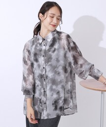 Cutie Blonde | 【洗える】大人の雰囲気を放つ　ぼかし柄シアーシャツ(シャツ/ブラウス)