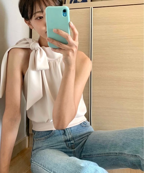 N.s(エヌドットエス)の「サイドリボンデザインノースリーブブラウス(シャツ/ブラウス・レディース・ブラック/パープル/ベージュ・FREE)」の18枚目の写真