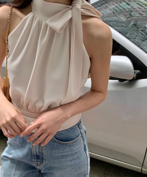 N.s(エヌドットエス)の「サイドリボンデザインノースリーブブラウス(シャツ/ブラウス・レディース・ブラック/パープル/ベージュ・FREE)」の17枚目の写真