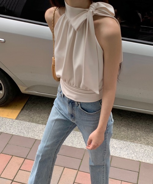 N.s(エヌドットエス)の「サイドリボンデザインノースリーブブラウス(シャツ/ブラウス・レディース・ブラック/パープル/ベージュ・FREE)」の15枚目の写真