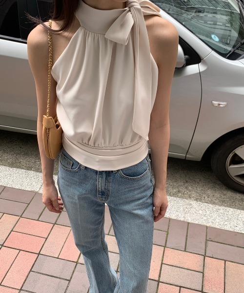 N.s(エヌドットエス)の「サイドリボンデザインノースリーブブラウス(シャツ/ブラウス・レディース・ブラック/パープル/ベージュ・FREE)」の14枚目の写真