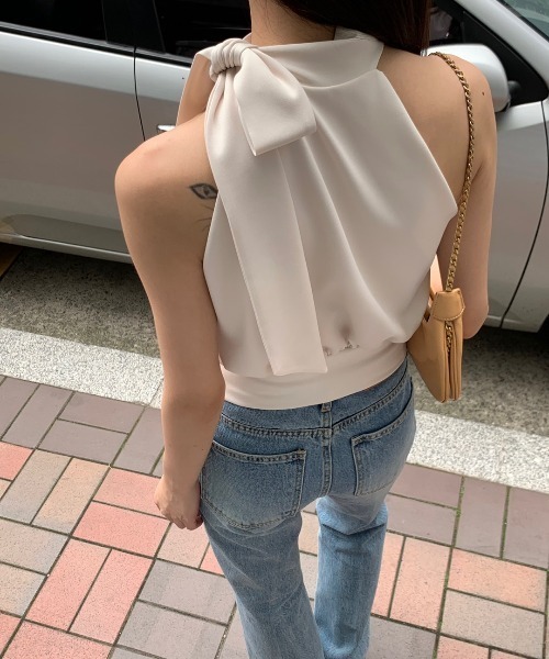 N.s(エヌドットエス)の「サイドリボンデザインノースリーブブラウス(シャツ/ブラウス・レディース・ブラック/パープル/ベージュ・FREE)」の13枚目の写真