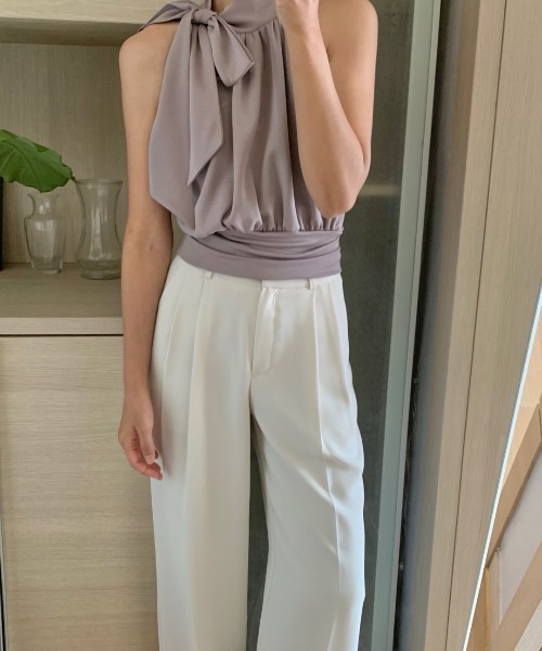 N.s(エヌドットエス)の「サイドリボンデザインノースリーブブラウス(シャツ/ブラウス・レディース・ブラック/パープル/ベージュ・FREE)」の10枚目の写真