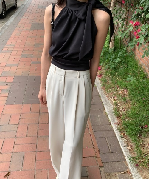 N.s(エヌドットエス)の「サイドリボンデザインノースリーブブラウス(シャツ/ブラウス・レディース・ブラック/パープル/ベージュ・FREE)」の7枚目の写真