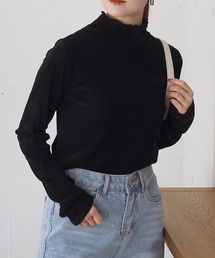 ベロアシアーハイネックロンT