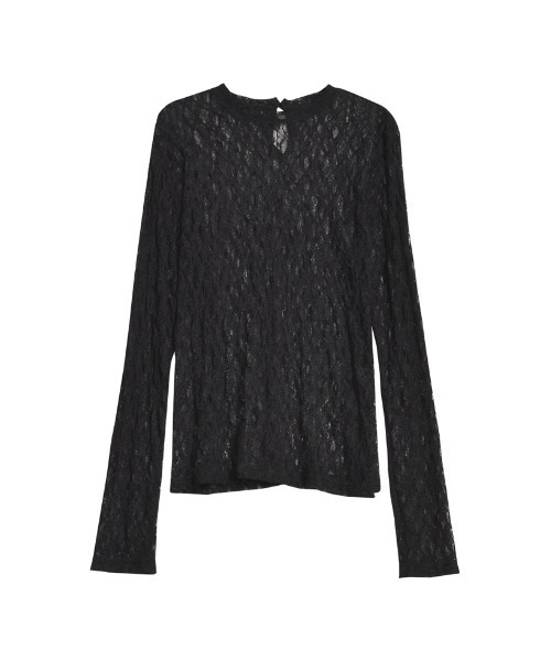 Re:EDIT(リエディ)の「カットレースモックネックトップス(Tシャツ/カットソー・レディース・ホワイト/ブラック・MEDIUM/LARGE)」の13枚目の写真
