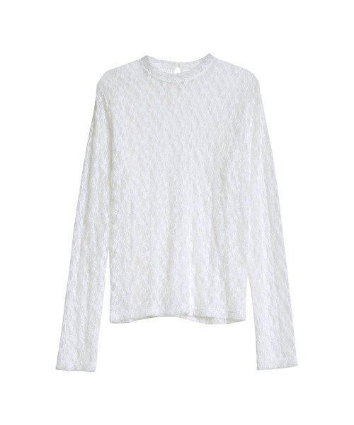 Re:EDIT(リエディ)の「カットレースモックネックトップス(Tシャツ/カットソー・レディース・ホワイト/ブラック・MEDIUM/LARGE)」の14枚目の写真
