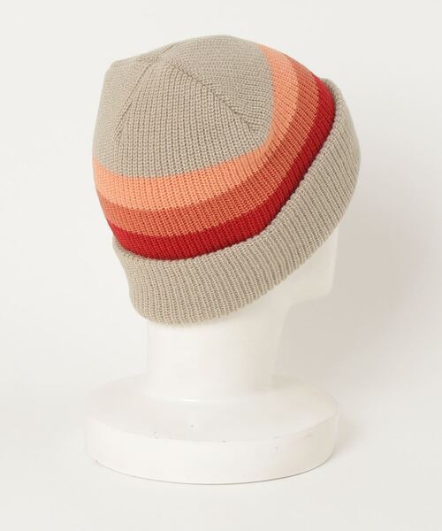 BRIXTON（ブリクストン）の「【BRIXTON】 HEIST STRIPE BEANIE（ニットキャップ/ビーニー・メンズ・ベージュ系その他/ブラック・ONE SIZE）」の3枚目の写真