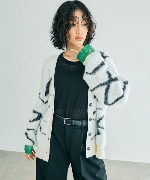 LEPSIM（レプシィム）の「7ゲージニュアンス柄カーディガン 133293