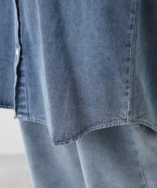 continuer de NICE CLAUP(コンティニューデナイスクラップ)の「【秋の定番アイテム】デニムシャツ(シャツ/ブラウス・レディース・ケミカルウォッシュ/ブラック・FREE)」の7枚目の写真