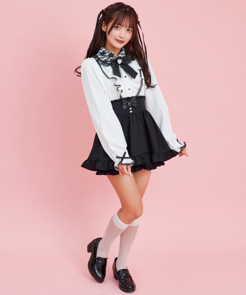 Secret Honey(シークレットハニー)の「レース襟ラッフルギャザーブラウス(シャツ/ブラウス・レディース・ワインレッド/オフホワイト/ブラック・MEDIUM)」の7枚目の写真