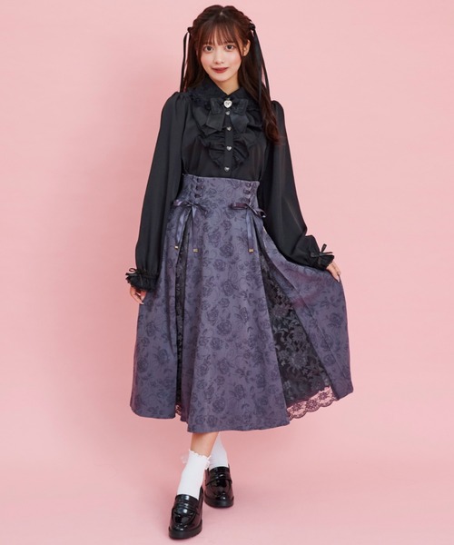 Secret Honey(シークレットハニー)の「レース襟ラッフルギャザーブラウス(シャツ/ブラウス・レディース・ワインレッド/オフホワイト/ブラック・MEDIUM)」の11枚目の写真