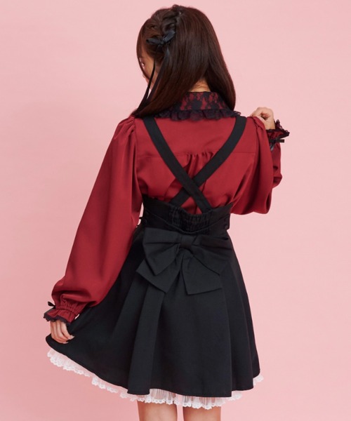 Secret Honey(シークレットハニー)の「レース襟ラッフルギャザーブラウス(シャツ/ブラウス・レディース・ワインレッド/オフホワイト/ブラック・MEDIUM)」の10枚目の写真