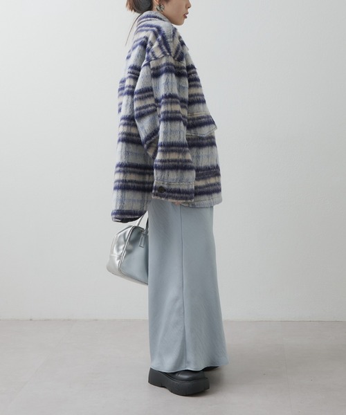 CIAOPANIC TYPY（チャオパニックティピー）の「シャギーアソート柄オーバージャケット（その他アウター・レディース・ブラウン/ネイビー/アイボリー・ONE SIZE）」の19枚目の写真