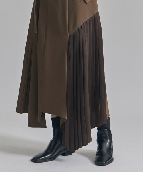 UNITED TOKYO（ユナイテッドトウキョウ）の「【完売間近！】ランダムヘムプリーツスカート｜ウォッシャブル/細見え/秋服（スカート・レディース・ブラウン/カーキ・1/2）」の8枚目の写真