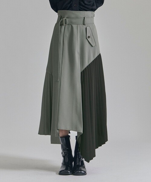 UNITED TOKYO（ユナイテッドトウキョウ）の「【完売間近！】ランダムヘムプリーツスカート｜ウォッシャブル/細見え/秋服（スカート・レディース・ブラウン/カーキ・1/2）」の13枚目の写真